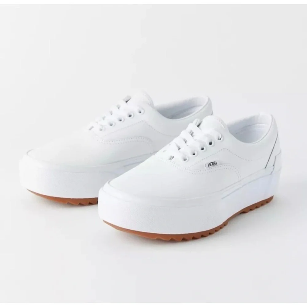 Vans leather stacked true white sneakers - Picture 2 of 4